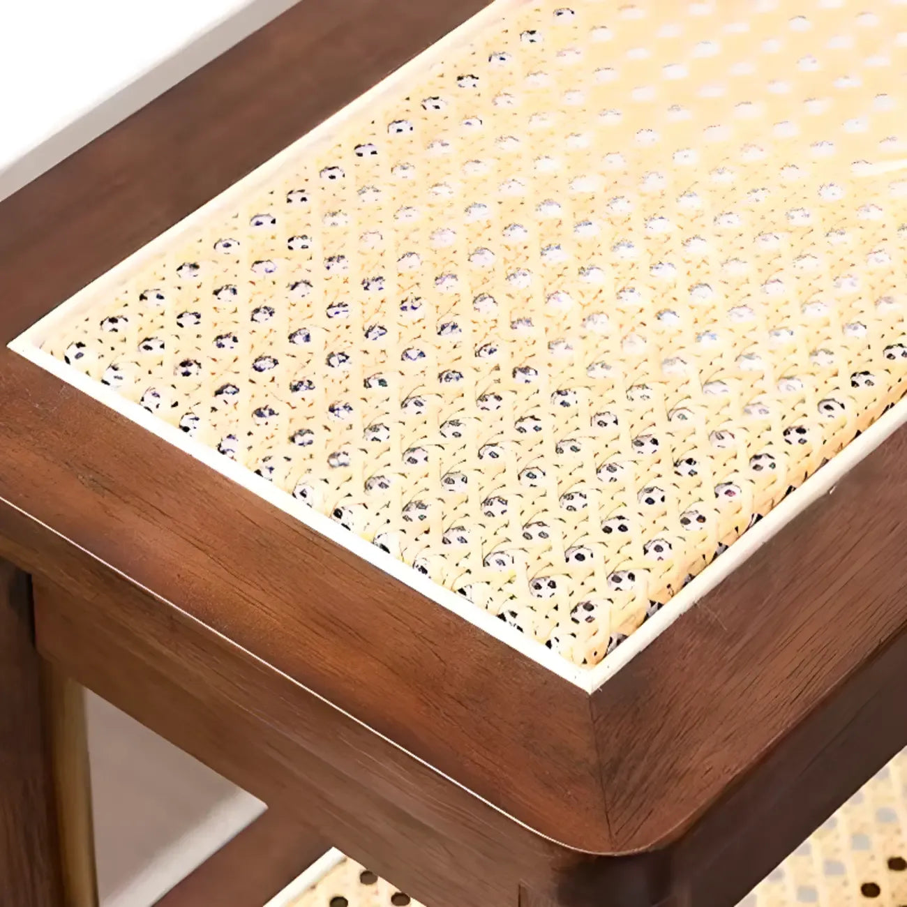 Banc à chaussures minimaliste en bois de cerisier avec rangement