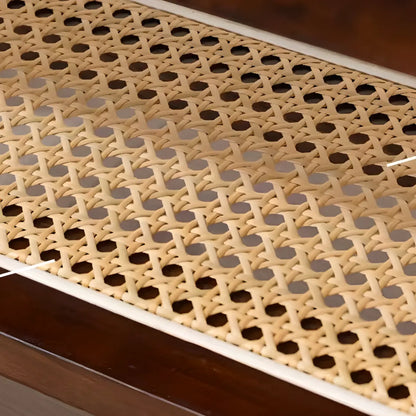 Banc à chaussures minimaliste en bois de cerisier avec rangement