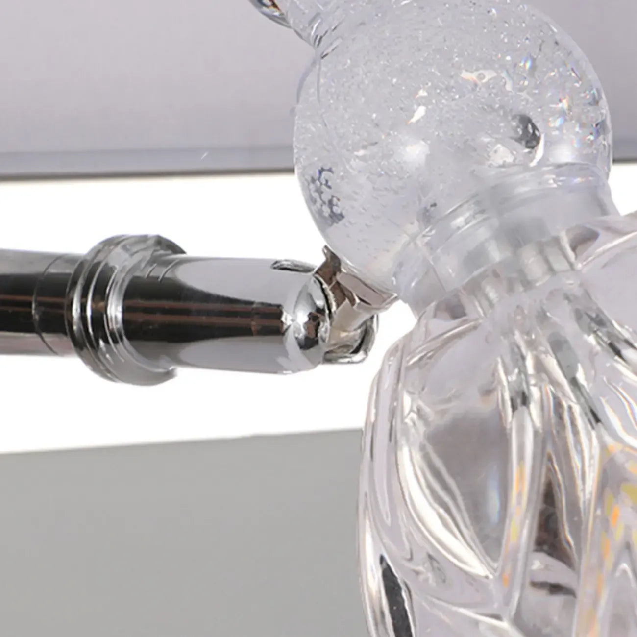 Applique murale horizontale traditionnelle en verre à motif floral pour salle de bain