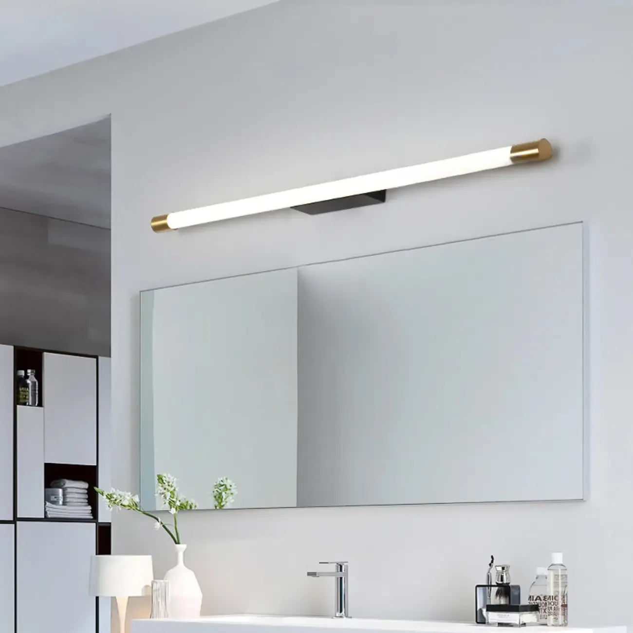 Applique murale LED cylindrique minimaliste avec couvercle en PMMA