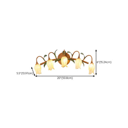 Applique murale vintage en laiton en forme d'arc de fleur pour salle de bain
