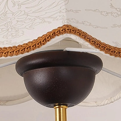 Applique murale LED moderne en bois de noyer avec abat-jour en tissu pour intérieur