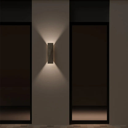 Applique murale extérieure rectangulaire grise moderne à 2 lumières LED