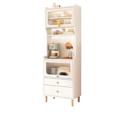 Buffet de rangement en bois de noyer avec panneaux perforés et portes en rotin