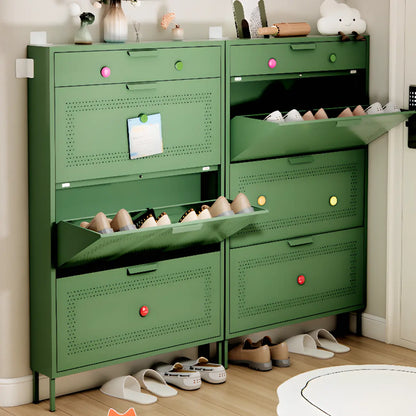 Meuble à chaussures mural en acier pour entrée avec 3 tiroirs rabattables