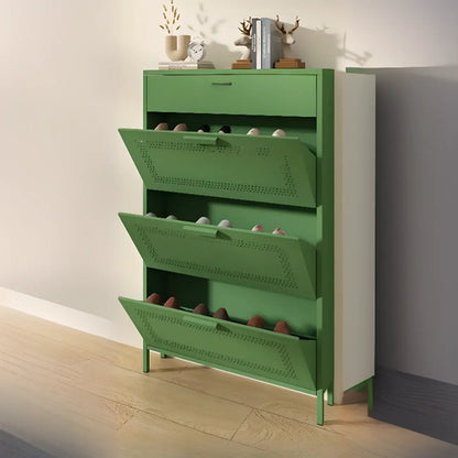 Meuble à chaussures mural en acier pour entrée avec 3 tiroirs rabattables