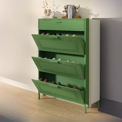 Meuble à chaussures mural en acier pour entrée avec 3 tiroirs rabattables