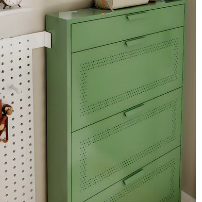 Meuble à chaussures mural en acier pour entrée avec 3 tiroirs rabattables