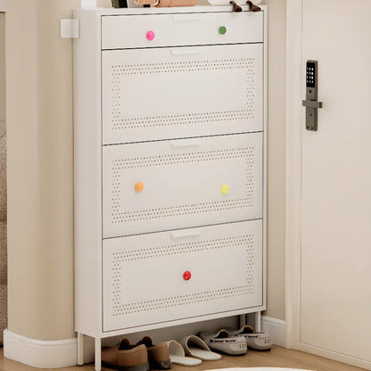 Meuble à chaussures mural en acier pour entrée avec 3 tiroirs rabattables