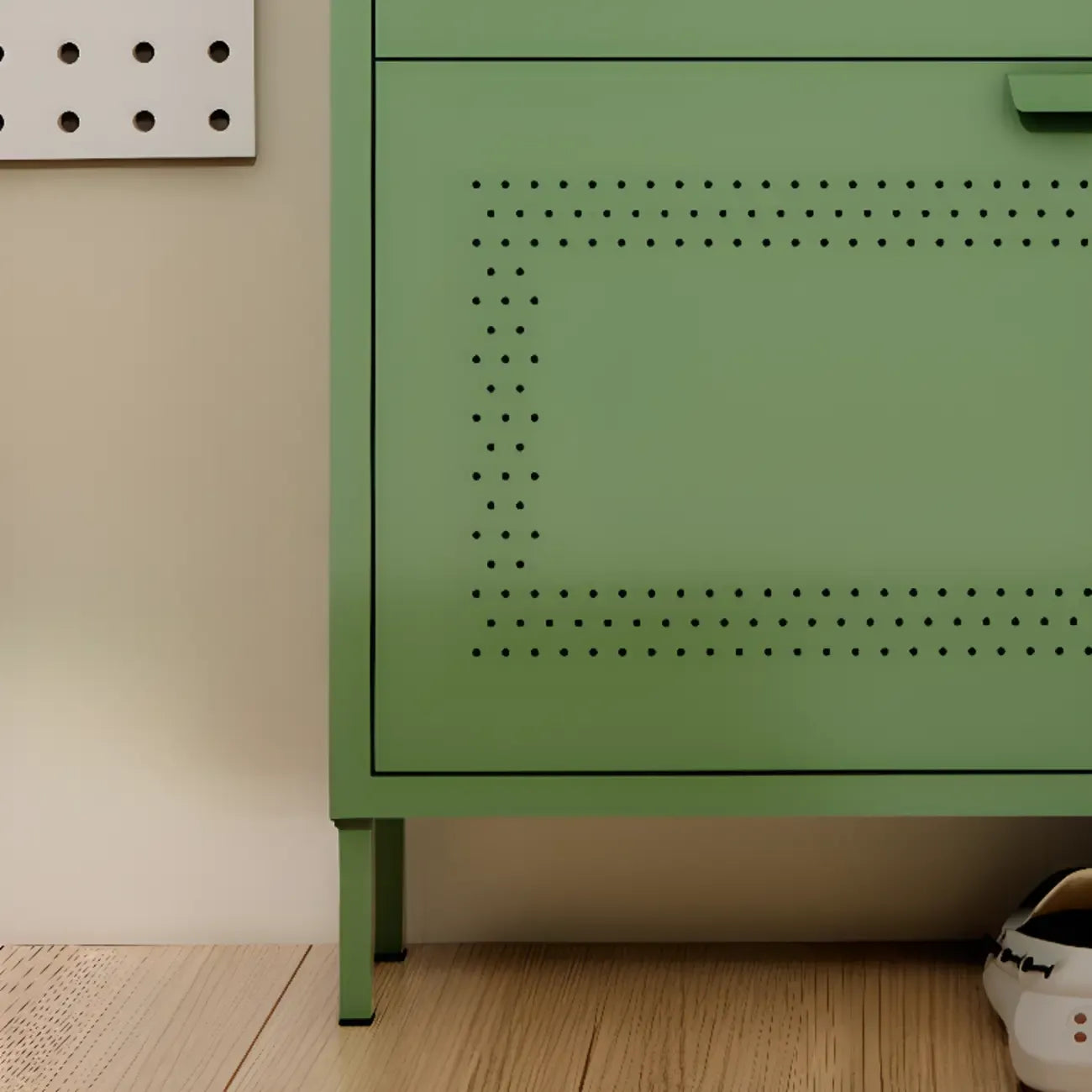 Meuble à chaussures mural en acier pour entrée avec 3 tiroirs rabattables