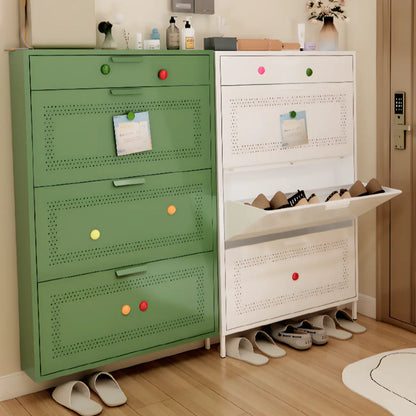 Meuble à chaussures mural en acier pour entrée avec 3 tiroirs rabattables