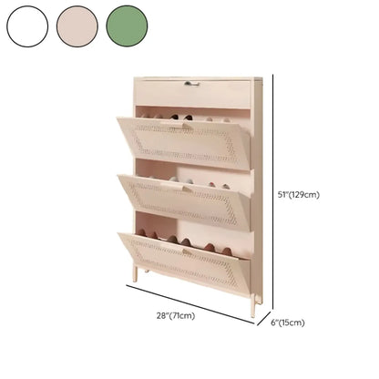 Meuble à chaussures mural en acier pour entrée avec 3 tiroirs rabattables