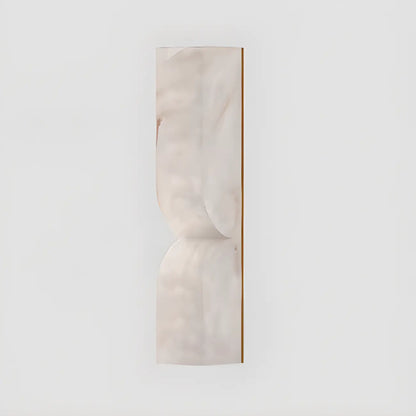 Applique murale Art Déco à 2 lumières incurvée en albâtre massif