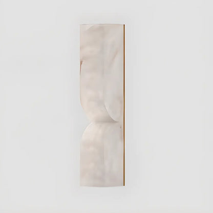 Applique murale Art Déco à 2 lumières incurvée en albâtre massif