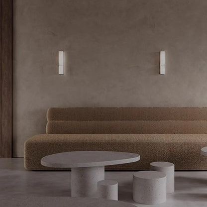 Applique murale Art Déco à 2 lumières incurvée en albâtre massif