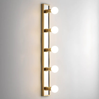 Luminaire de salle de bain moderne en acier doré à plusieurs ampoules