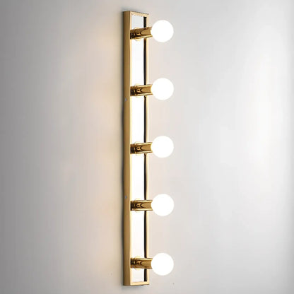 Luminaire de salle de bain moderne en acier doré à plusieurs ampoules