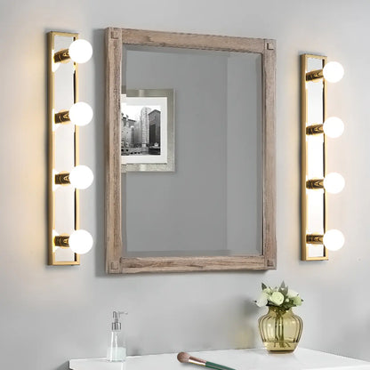 Luminaire de salle de bain moderne en acier doré à plusieurs ampoules