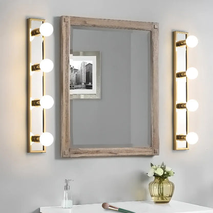 Luminaire de salle de bain moderne en acier doré à plusieurs ampoules