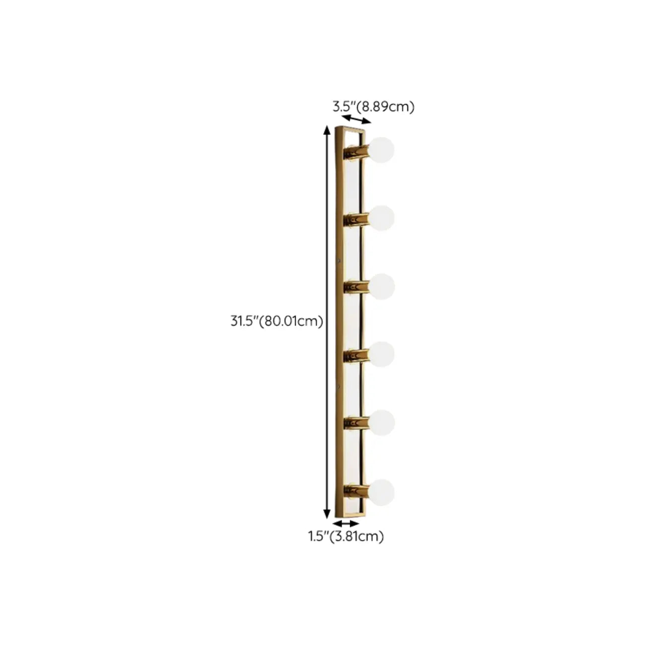 Luminaire de salle de bain moderne en acier doré à plusieurs ampoules