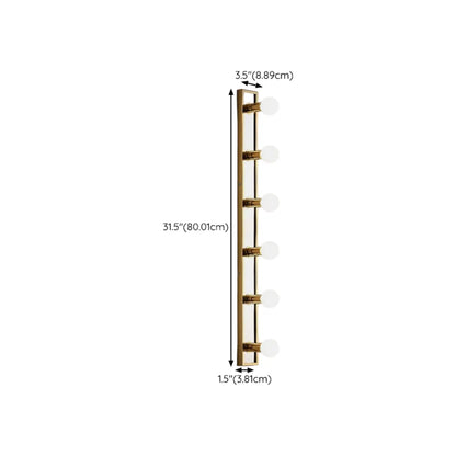 Luminaire de salle de bain moderne en acier doré à plusieurs ampoules