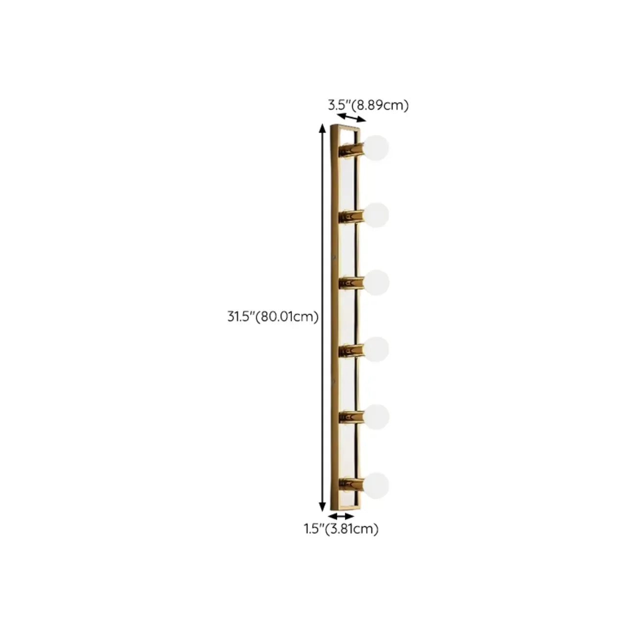 Luminaire de salle de bain moderne en acier doré à plusieurs ampoules