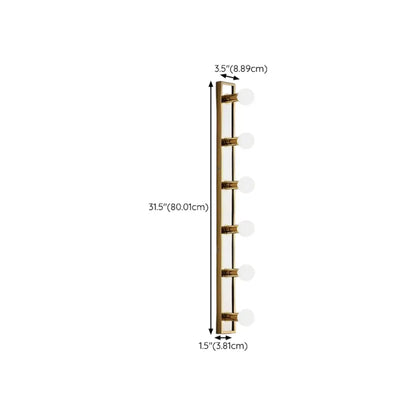 Luminaire de salle de bain moderne en acier doré à plusieurs ampoules