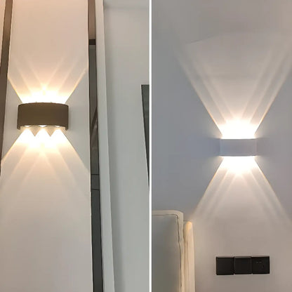 Applique murale extérieure moderne géométrique à LED avec double éclairage