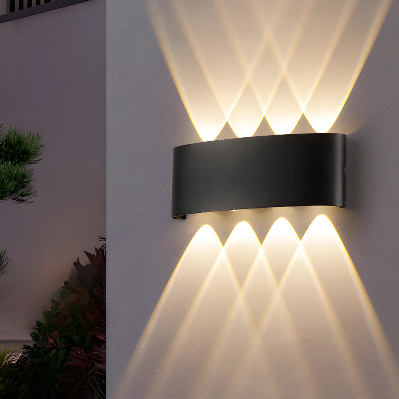 Applique murale extérieure moderne géométrique à LED avec double éclairage