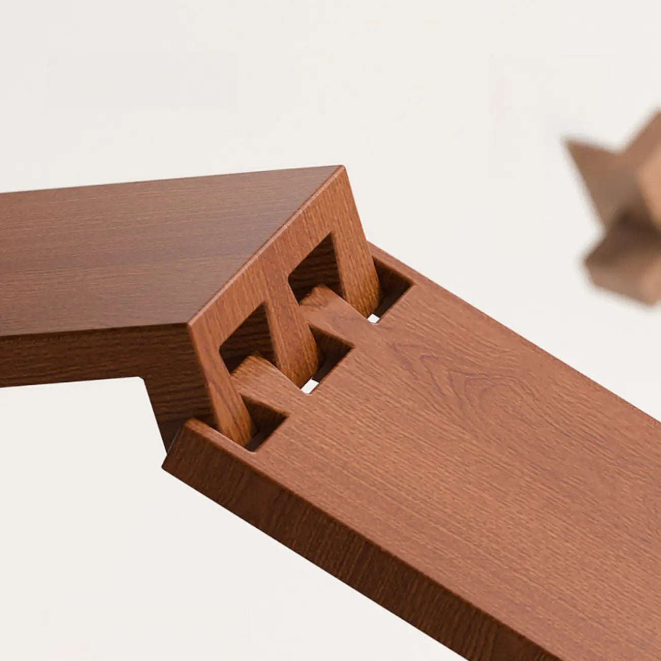 Table de chevet cubique à double tiroir en bois massif couleur noyer-brun