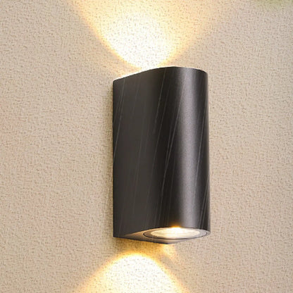 Applique murale extérieure minimaliste ronde à 2 lumières LED noires