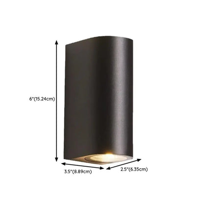 Applique murale extérieure minimaliste ronde à 2 lumières LED noires