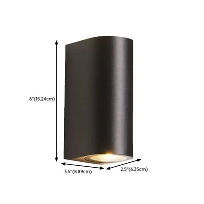 Applique murale extérieure minimaliste ronde à 2 lumières LED noires