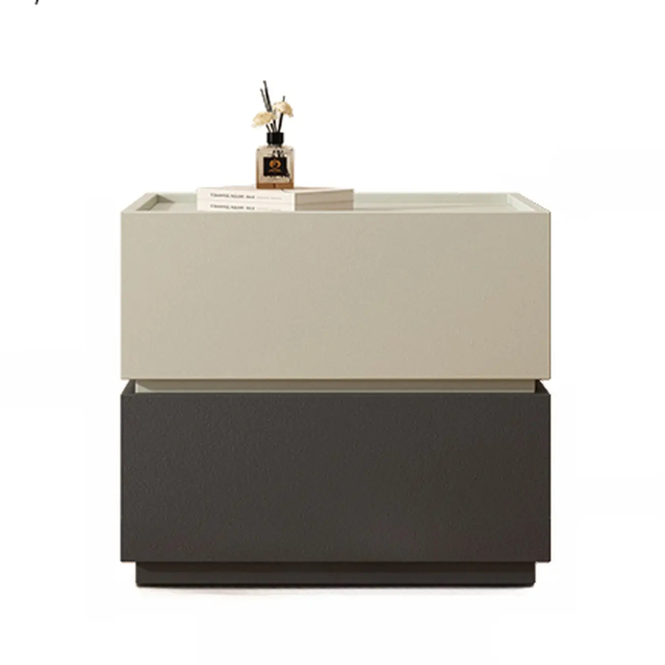 Table de chevet moderne en bois bicolore avec tiroirs