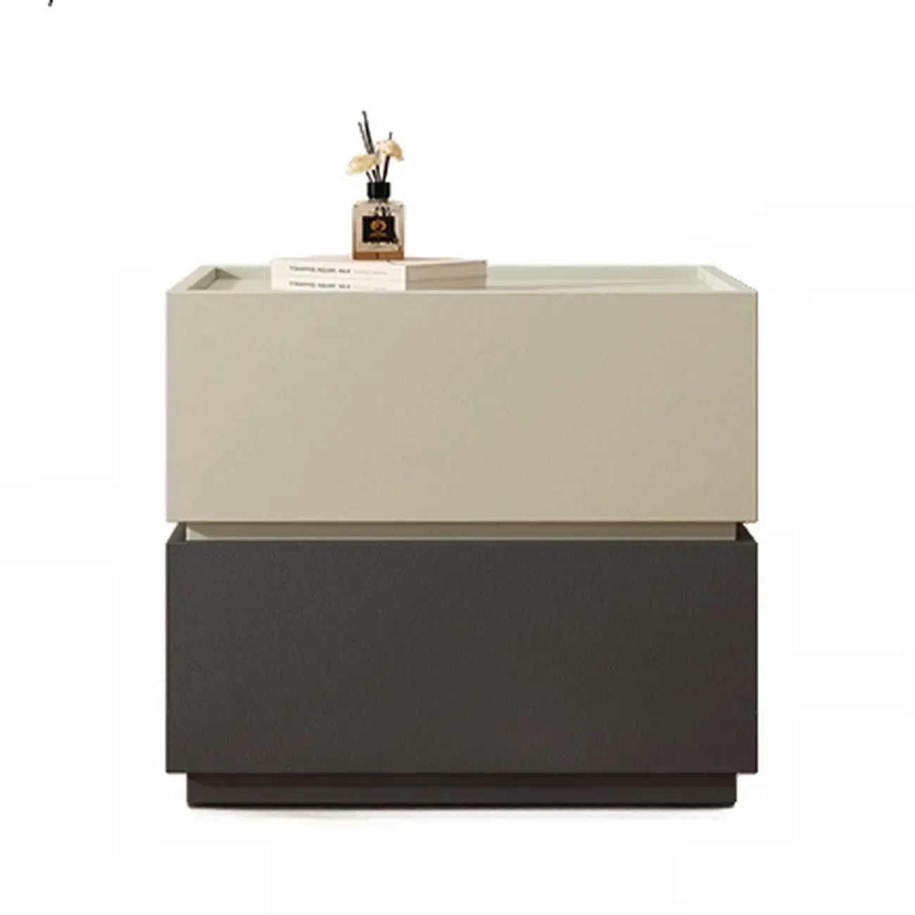 Table de chevet moderne en bois bicolore avec tiroirs