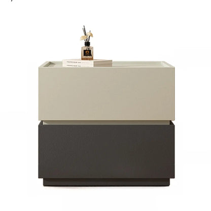 Table de chevet moderne en bois bicolore avec tiroirs