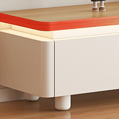 Meuble TV de rangement avec gestion des câbles en bois bicolore naturel 94