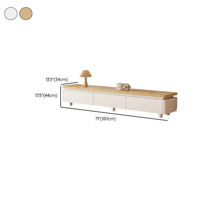 Meuble TV de rangement avec gestion des câbles en bois bicolore naturel 94