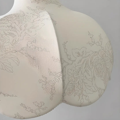 Suspension d'intérieur contemporaine à 3/5 lumières en tissu blanc