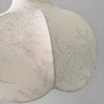 Suspension d'intérieur contemporaine à 3/5 lumières en tissu blanc