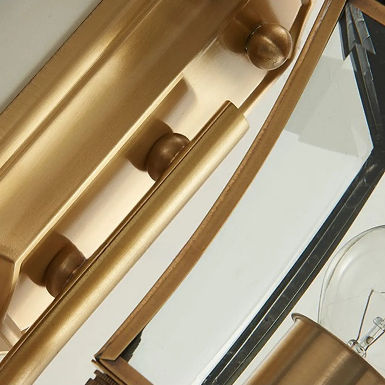 Applique murale vintage en laiton avec verre transparent pour extérieur