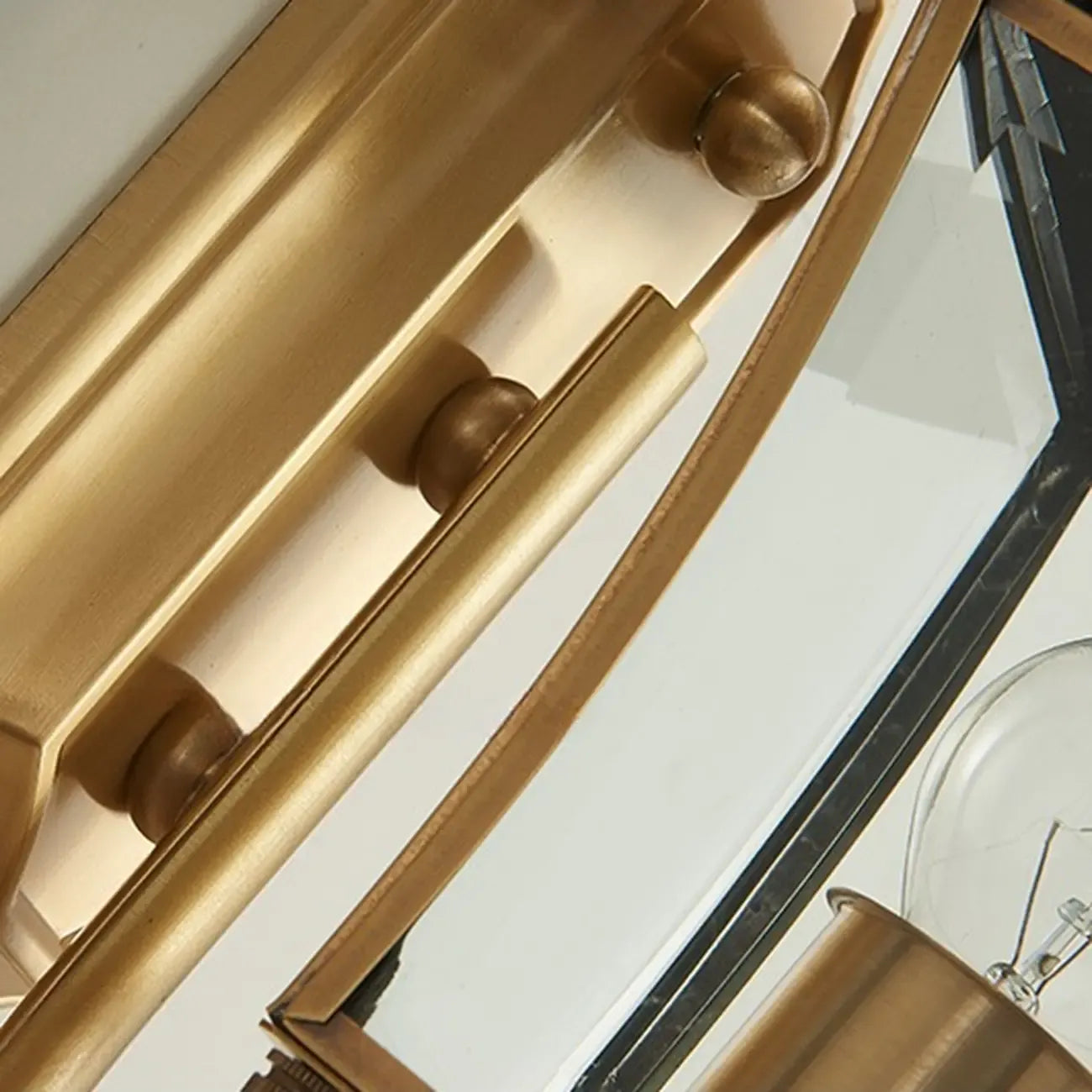 Applique murale vintage en laiton avec verre transparent pour extérieur