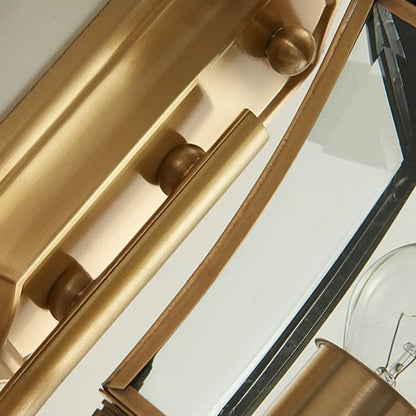 Applique murale vintage en laiton avec verre transparent pour extérieur