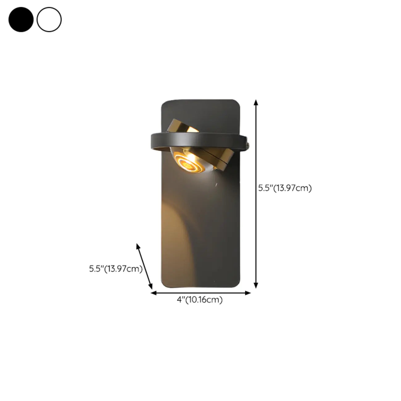 Applique murale LED élégante en métal réglable avec abat-jour en acrylique