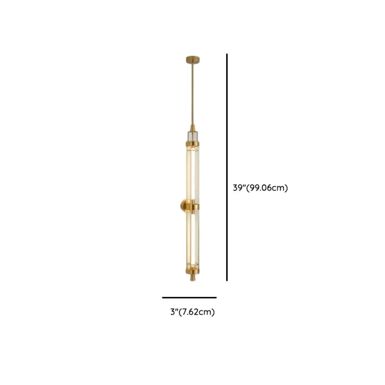 Applique murale cylindrique dorée avec 2 ampoules LED à lumière chaude