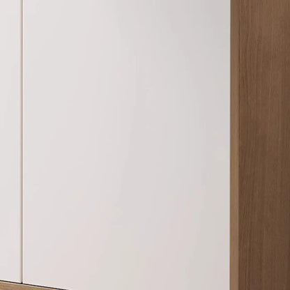 Grand buffet en bois avec portes vitrées et étagère supérieure