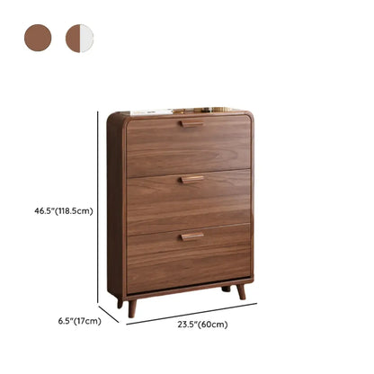 Meuble à chaussures traditionnel en bois massif à 3 niveaux, dissimulé et réglable