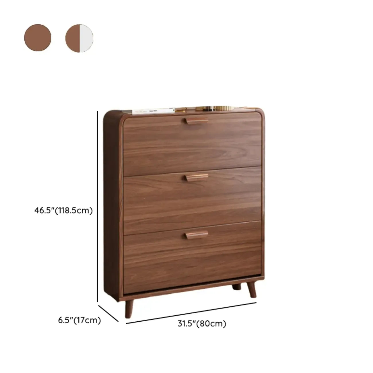 Meuble à chaussures traditionnel en bois massif à 3 niveaux, dissimulé et réglable