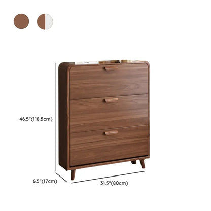 Meuble à chaussures traditionnel en bois massif à 3 niveaux, dissimulé et réglable