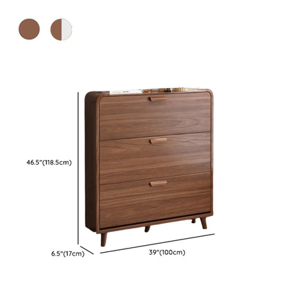 Meuble à chaussures traditionnel en bois massif à 3 niveaux, dissimulé et réglable